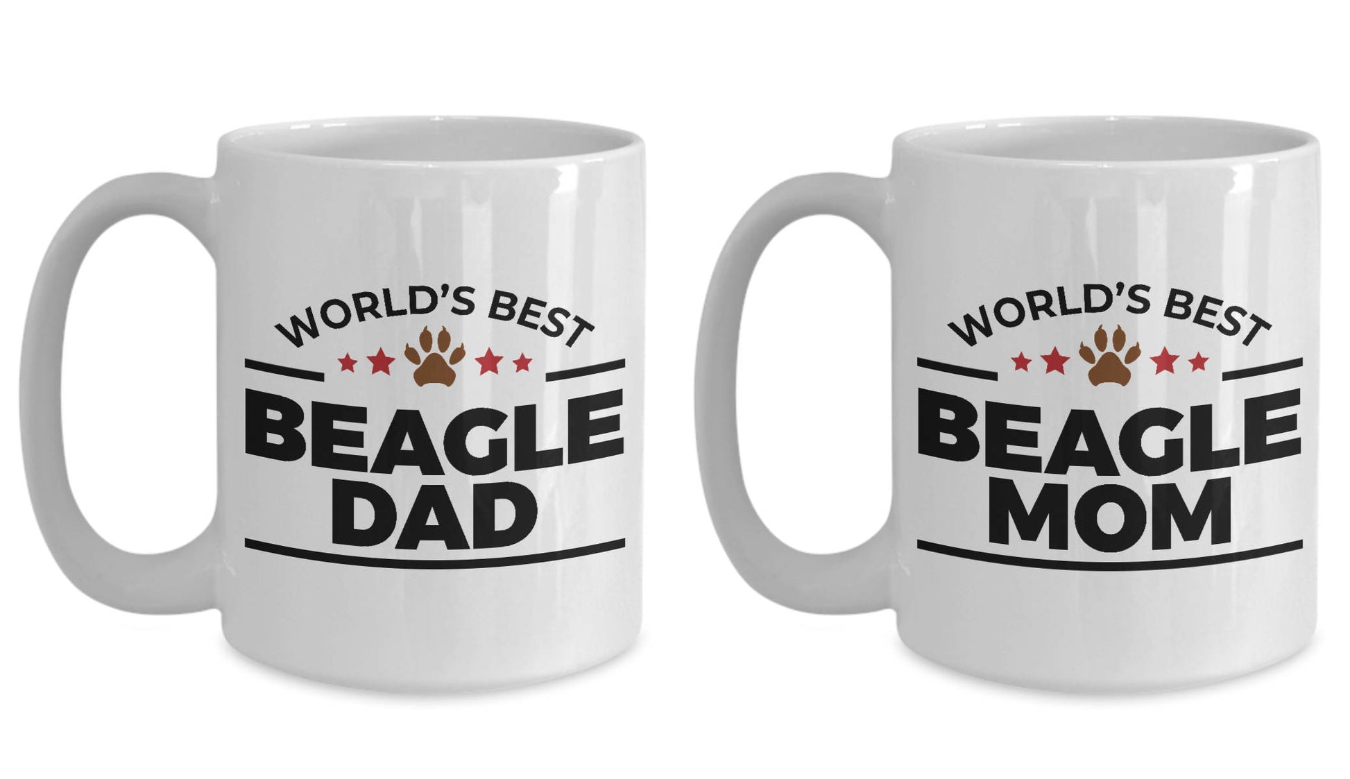 Beagle Coffee Mug Dad and Mom - His and Hers - Set of 2 - Mallard Moon Gift Shop