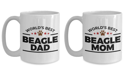 Beagle Coffee Mug Dad and Mom - His and Hers - Set of 2 - Mallard Moon Gift Shop