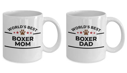 Boxer Dog Dad and Mom Coffee Mug - Gift Set of 2 - His and Hers - Mallard Moon Gift Shop