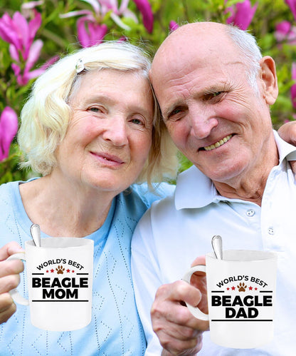 Beagle Coffee Mug Dad and Mom - His and Hers - Set of 2 - Mallard Moon Gift Shop