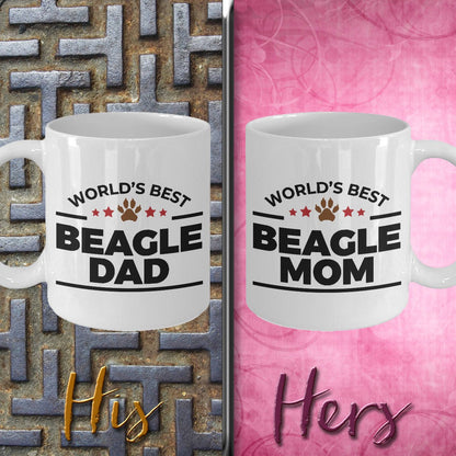 Beagle Coffee Mug Dad and Mom - His and Hers - Set of 2 - Mallard Moon Gift Shop