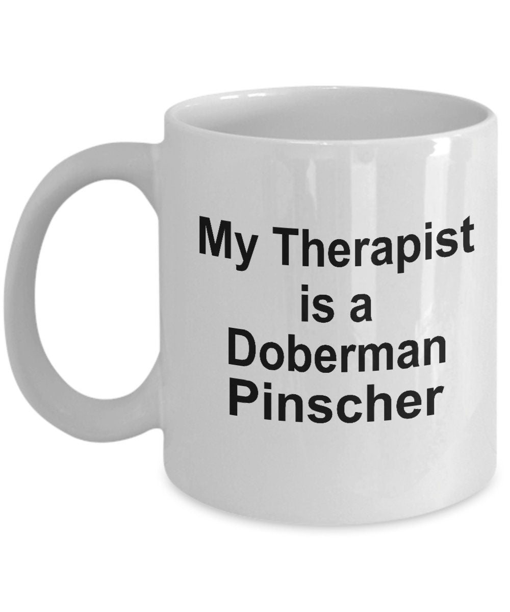 Doberman Pinscher Dog Therapist Mug - Mallard Moon Gift Shop