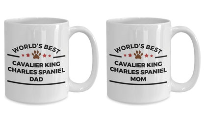Cavalier King Charles Spaniel Dog Dad and Mom Coffee Mugs Gift Set of 2 - Mallard Moon Gift Shop