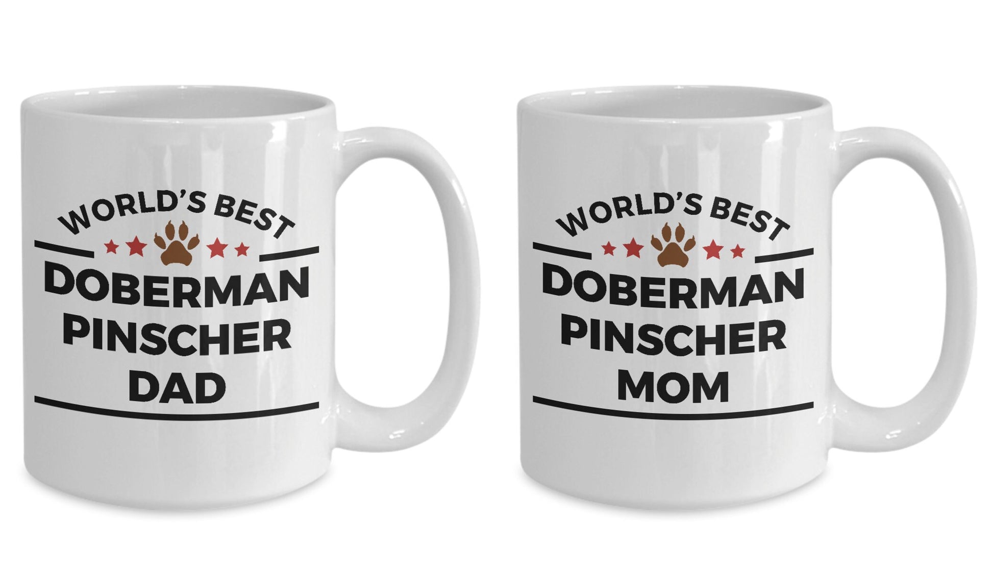 Doberman Pinscher Dog Dad and Mom Coffee Mug Set of 2 - Mallard Moon Gift Shop