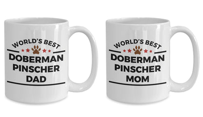 Doberman Pinscher Dog Dad and Mom Coffee Mug Set of 2 - Mallard Moon Gift Shop