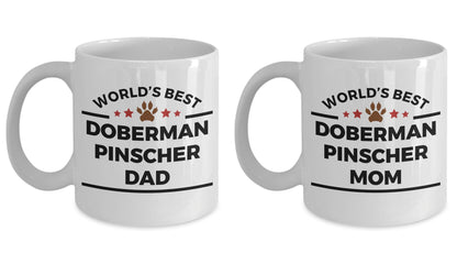 Doberman Pinscher Dog Dad and Mom Coffee Mug Set of 2 - Mallard Moon Gift Shop