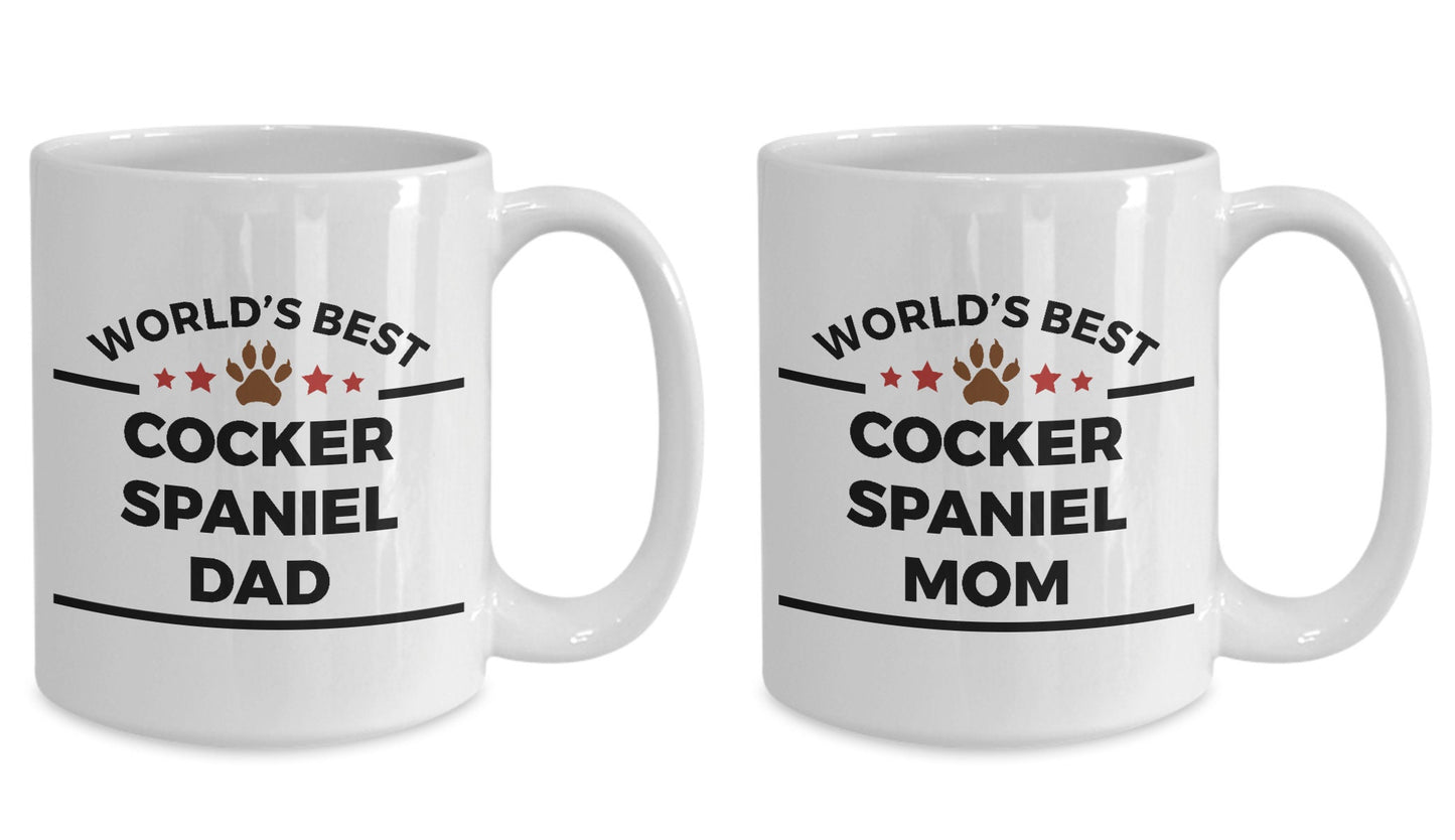 Cocker Spaniel Dog Dad and Mom Coffee Mugs Set of 2 - Mallard Moon Gift Shop