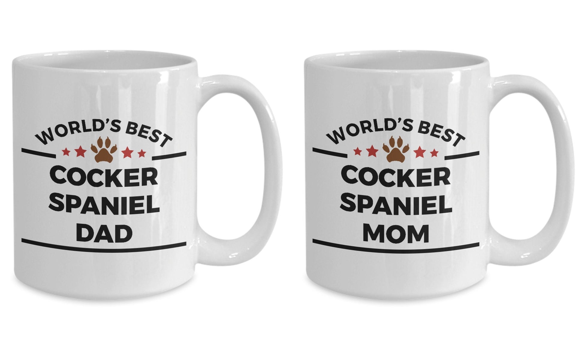 Cocker Spaniel Dog Dad and Mom Coffee Mugs Set of 2 - Mallard Moon Gift Shop