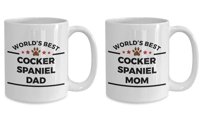 Cocker Spaniel Dog Dad and Mom Coffee Mugs Set of 2 - Mallard Moon Gift Shop