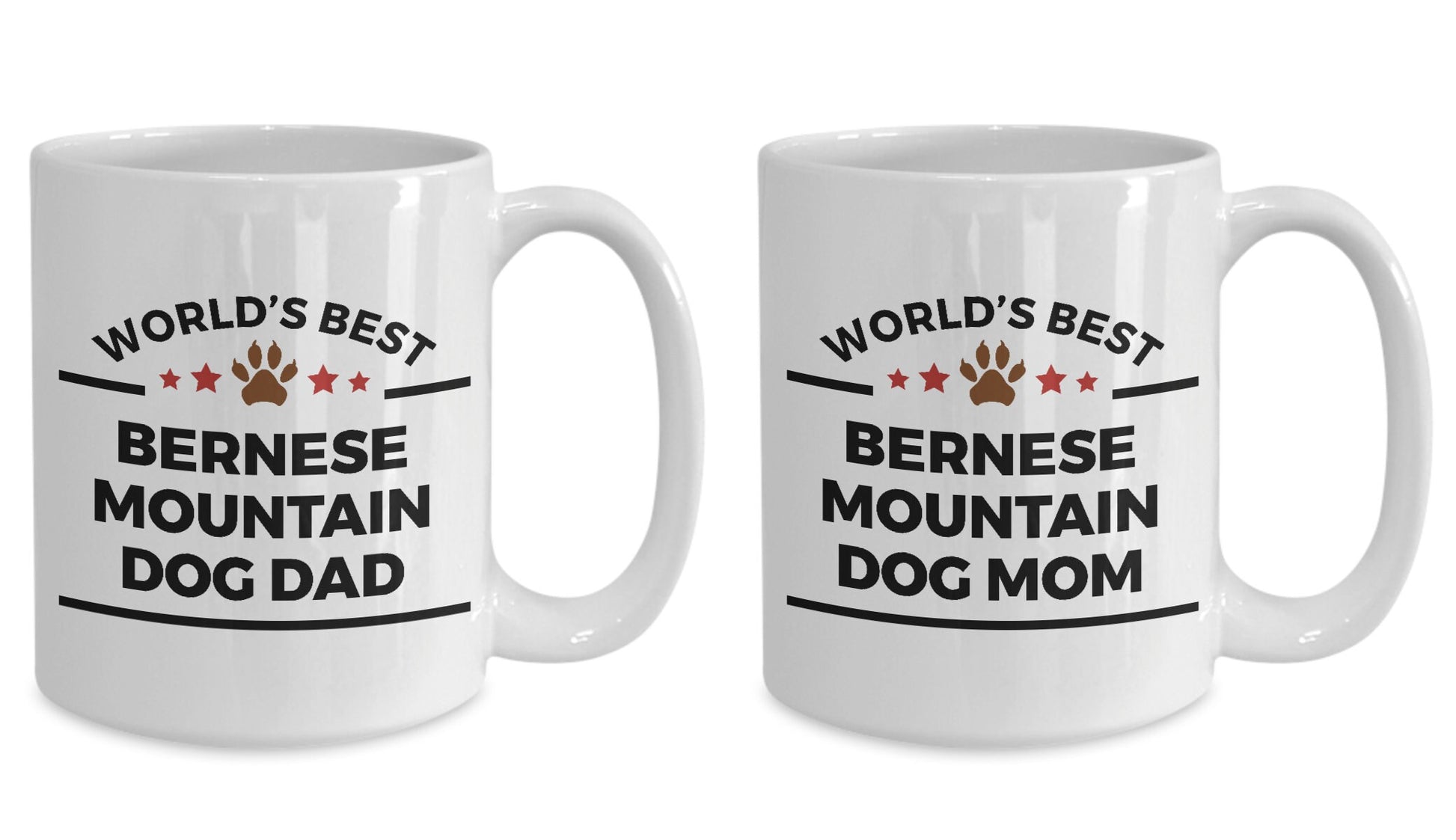 Bernese Mountain Dog Dad and Mom Coffee Couples - Mug Set of 2 - Mallard Moon Gift Shop