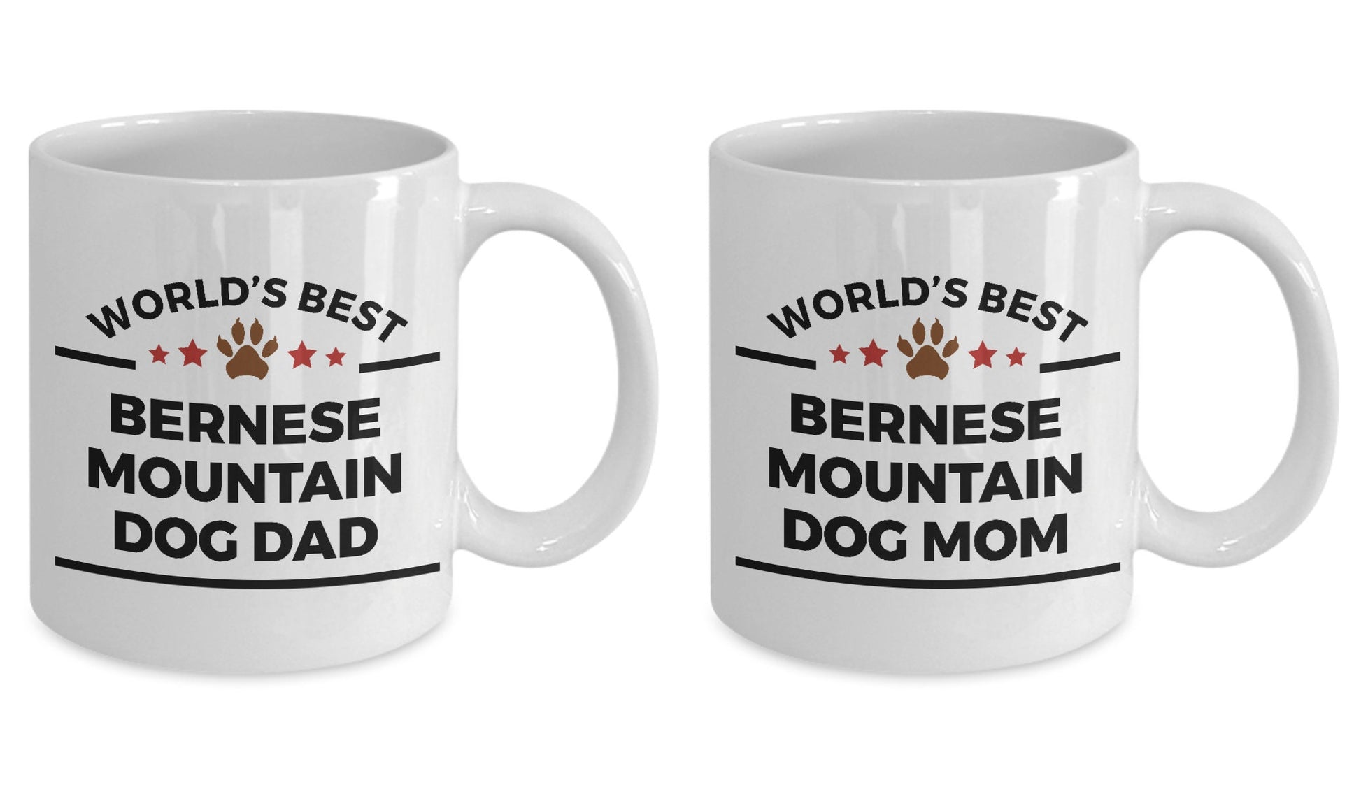 Bernese Mountain Dog Dad and Mom Coffee Couples - Mug Set of 2 - Mallard Moon Gift Shop