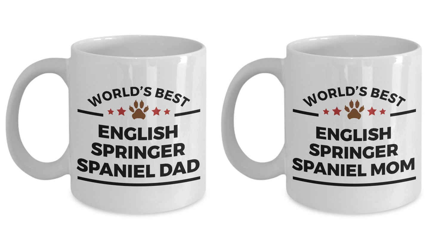 English Springer Spaniel Dog Dad and Mom Coffee Mug Set of 2 - Mallard Moon Gift Shop