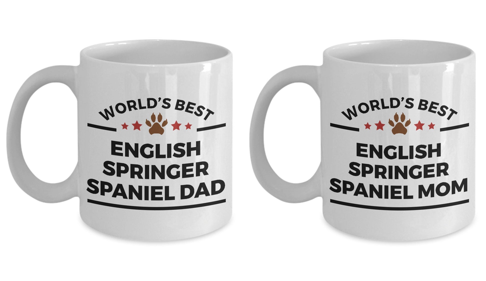English Springer Spaniel Dog Dad and Mom Coffee Mug Set of 2 - Mallard Moon Gift Shop