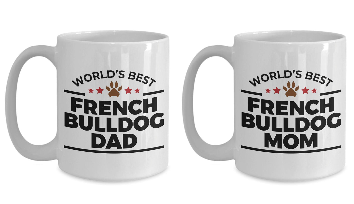 French Bulldog Mom and Dad - Couples Coffee Mugs - Set of 2 - Mallard Moon Gift Shop