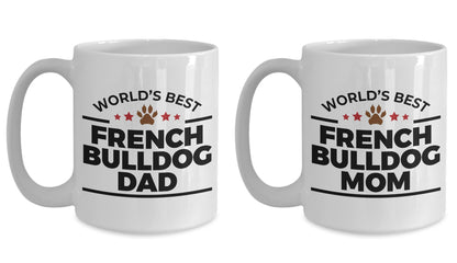 French Bulldog Mom and Dad - Couples Coffee Mugs - Set of 2 - Mallard Moon Gift Shop