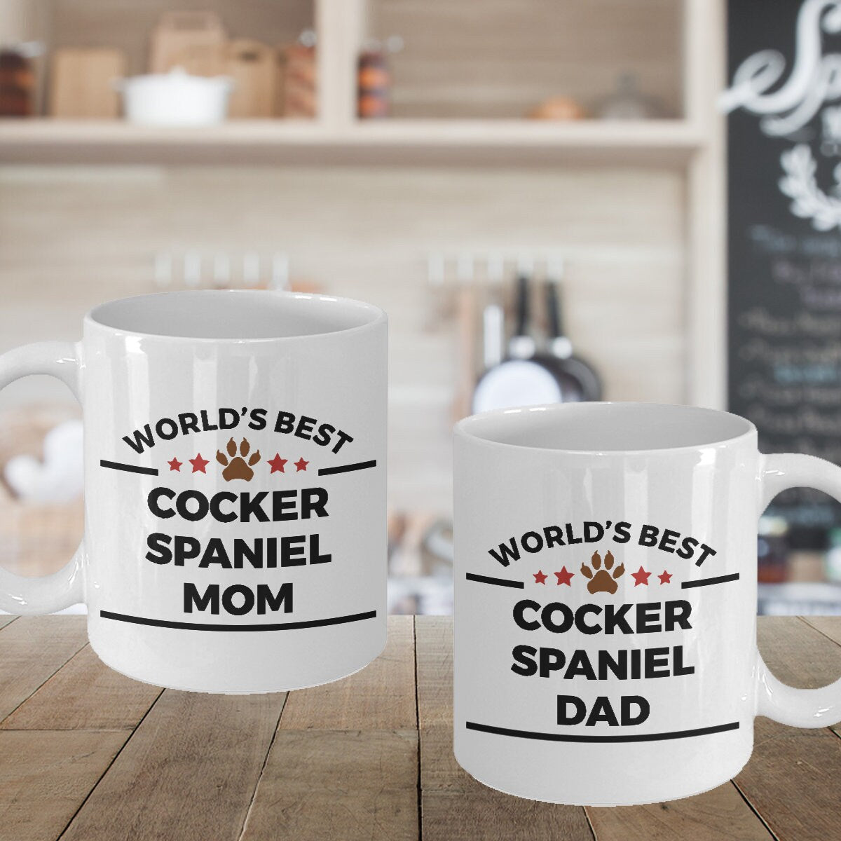 Cocker Spaniel Dog Dad and Mom Coffee Mugs Set of 2 - Mallard Moon Gift Shop