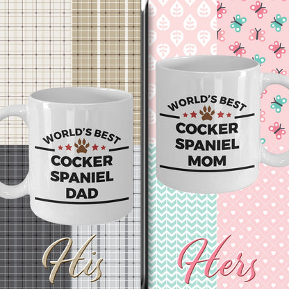 Cocker Spaniel Dog Dad and Mom Coffee Mugs Set of 2 - Mallard Moon Gift Shop