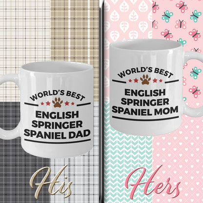 English Springer Spaniel Dog Dad and Mom Coffee Mug Set of 2 - Mallard Moon Gift Shop