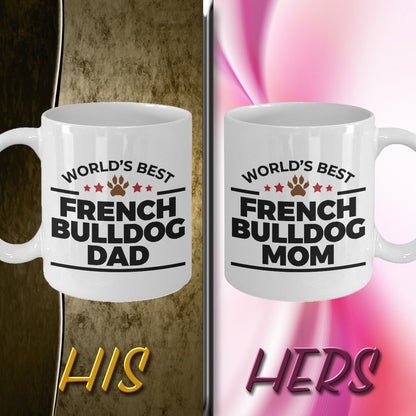 French Bulldog Mom and Dad - Couples Coffee Mugs - Set of 2 - Mallard Moon Gift Shop