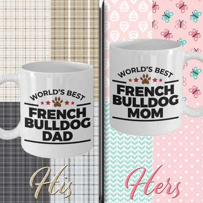 French Bulldog Mom and Dad - Couples Coffee Mugs - Set of 2 - Mallard Moon Gift Shop