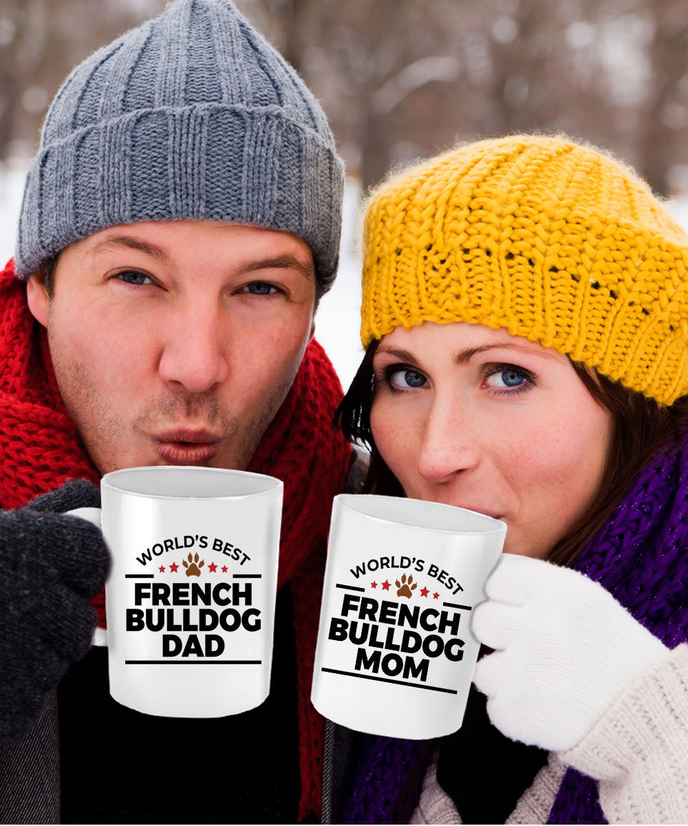 French Bulldog Mom and Dad - Couples Coffee Mugs - Set of 2 - Mallard Moon Gift Shop