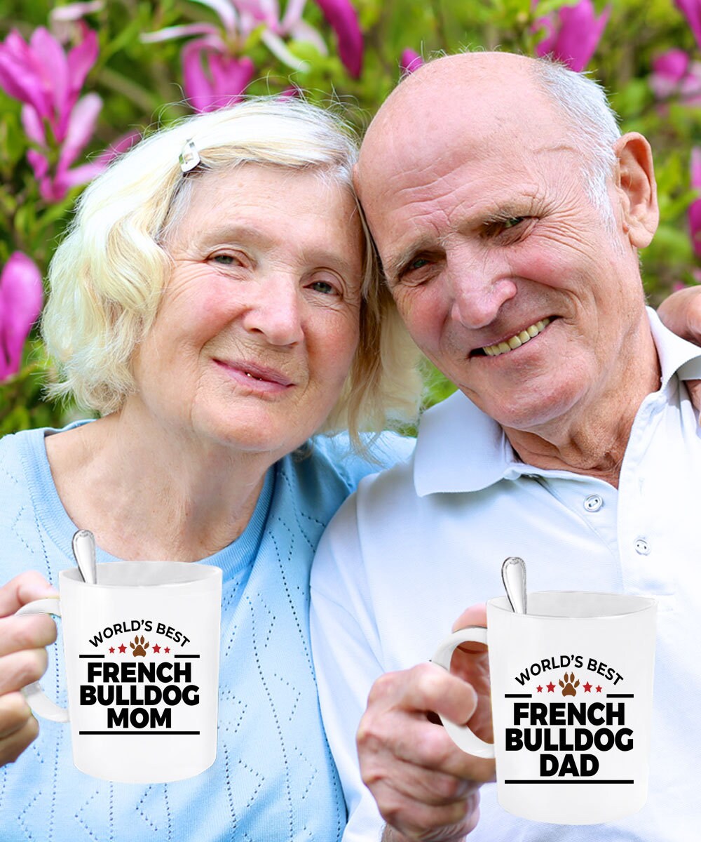 French Bulldog Mom and Dad - Couples Coffee Mugs - Set of 2 - Mallard Moon Gift Shop