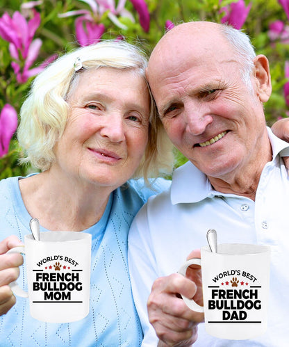 French Bulldog Mom and Dad - Couples Coffee Mugs - Set of 2 - Mallard Moon Gift Shop
