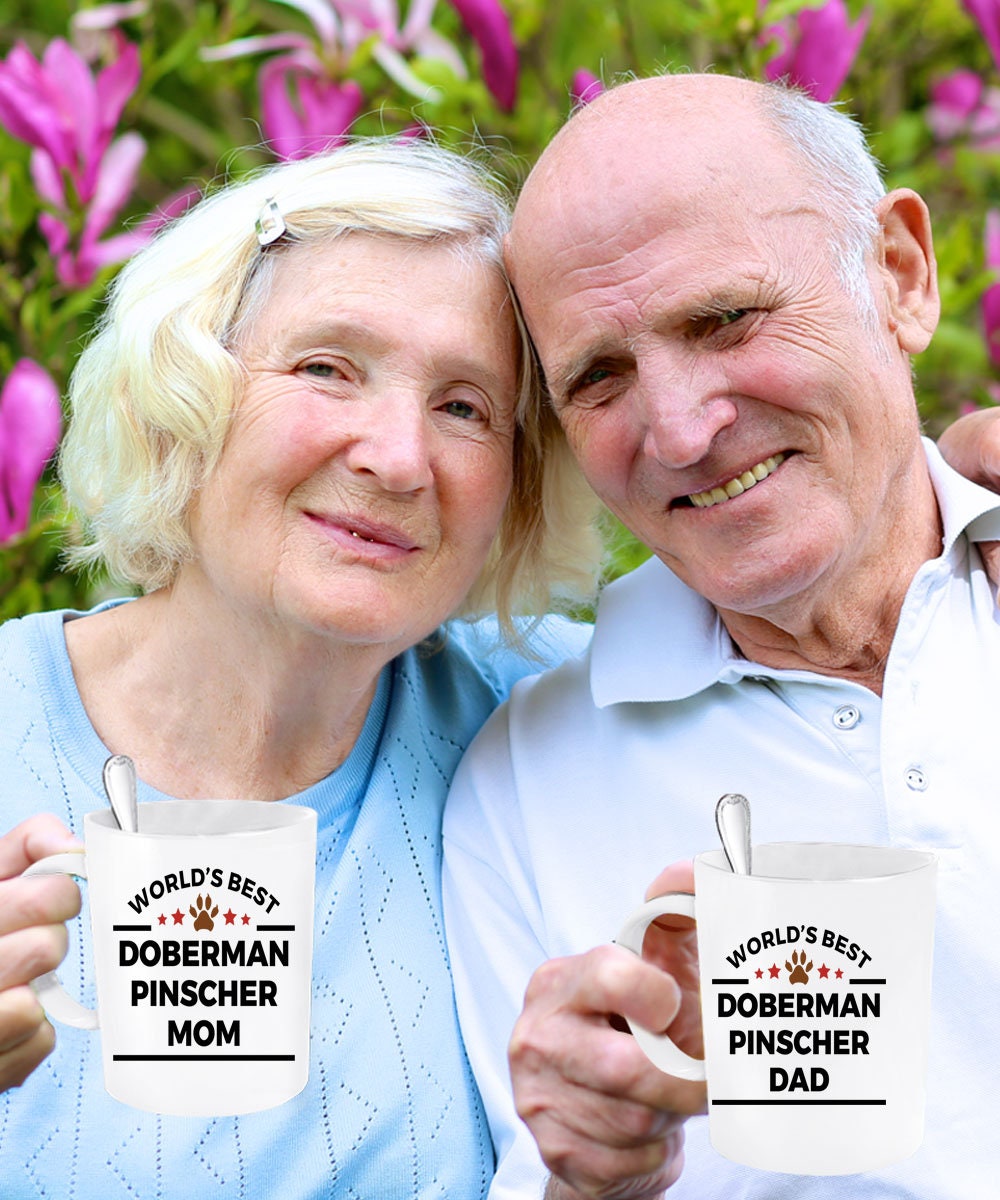 Doberman Pinscher Dog Dad and Mom Coffee Mug Set of 2 - Mallard Moon Gift Shop