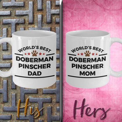Doberman Pinscher Dog Dad and Mom Coffee Mug Set of 2 - Mallard Moon Gift Shop