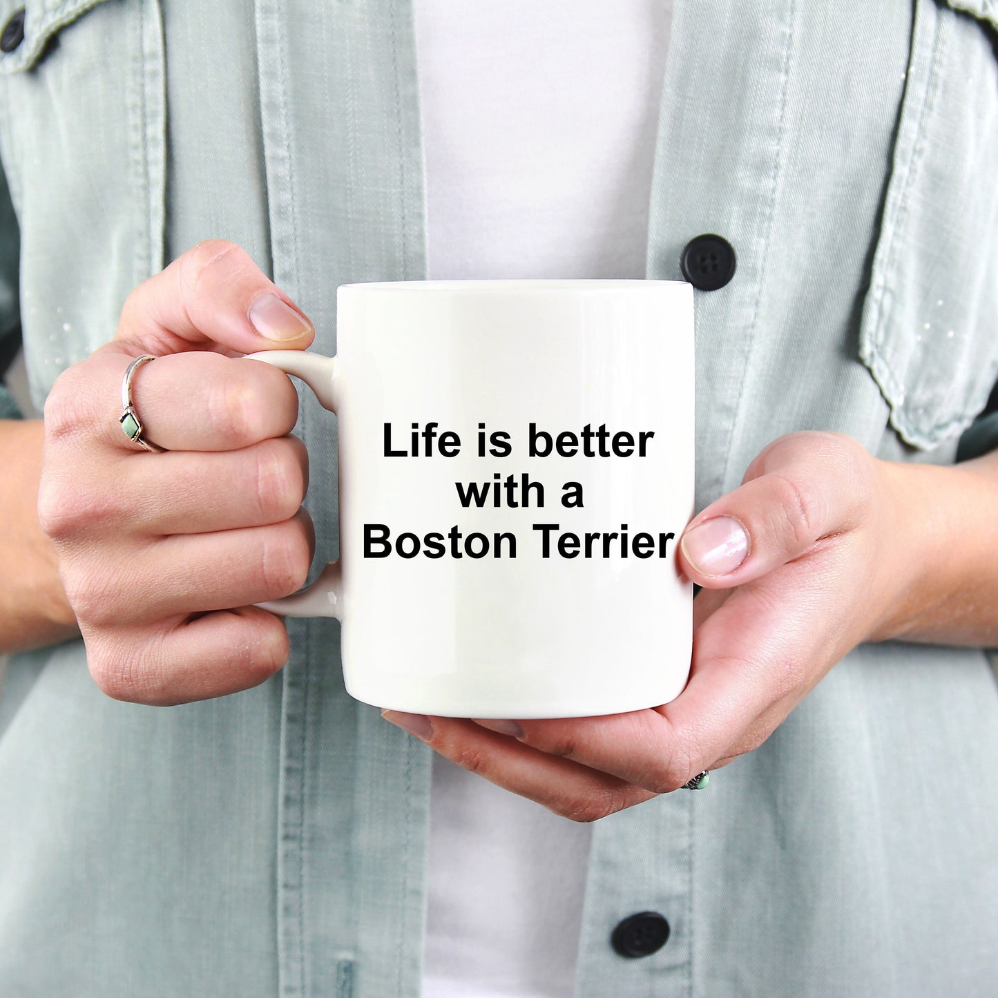 Boston Terrier Dog Mug - Life is Better with a Boston Terrier - Mallard Moon Gift Shop