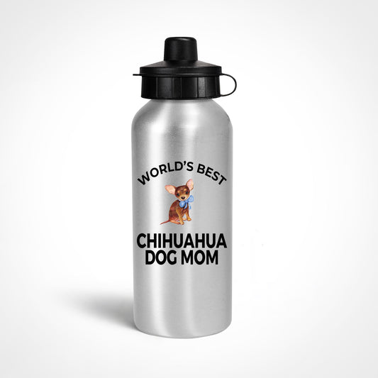 Chihuahua Dog Lover Gift Word's Best Mom Birthday Mother's Day Present Aluminum BPA-free Water Bottle - Mallard Moon Gift Shop