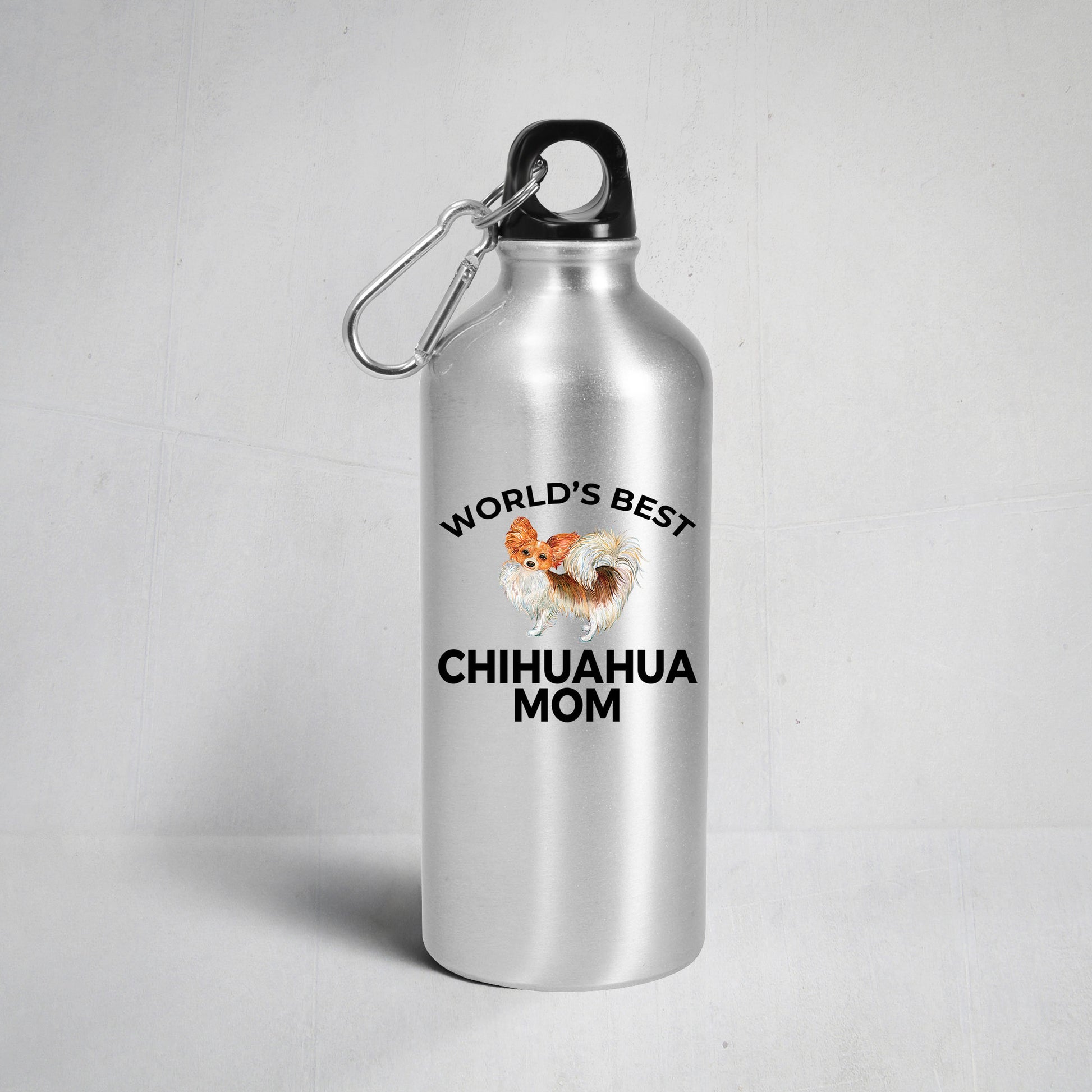 Chihuahua Long Haired Dog Mom Aluminum BPA-free Water Bottle - Mallard Moon Gift Shop
