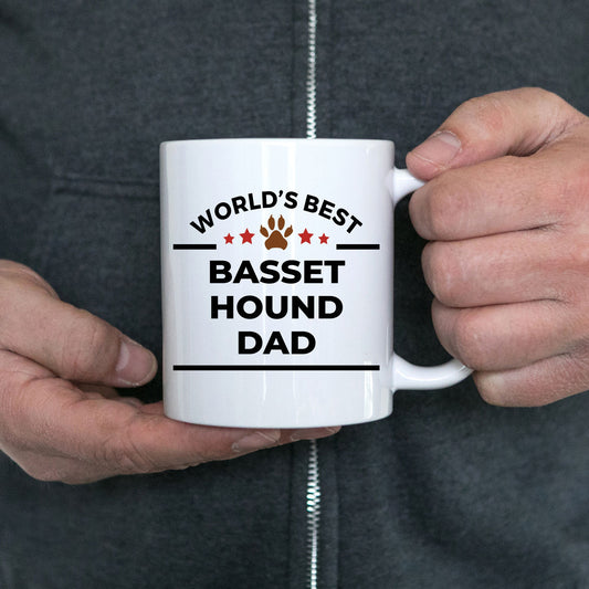 Basset Hound World's Best Dog Dad Custom Ceramic Mug - Mallard Moon Gift Shop