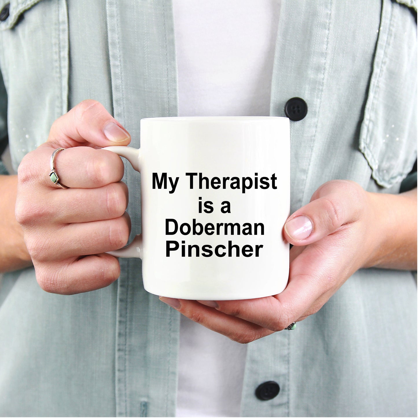 Doberman Pinscher Dog Therapist Mug - Mallard Moon Gift Shop