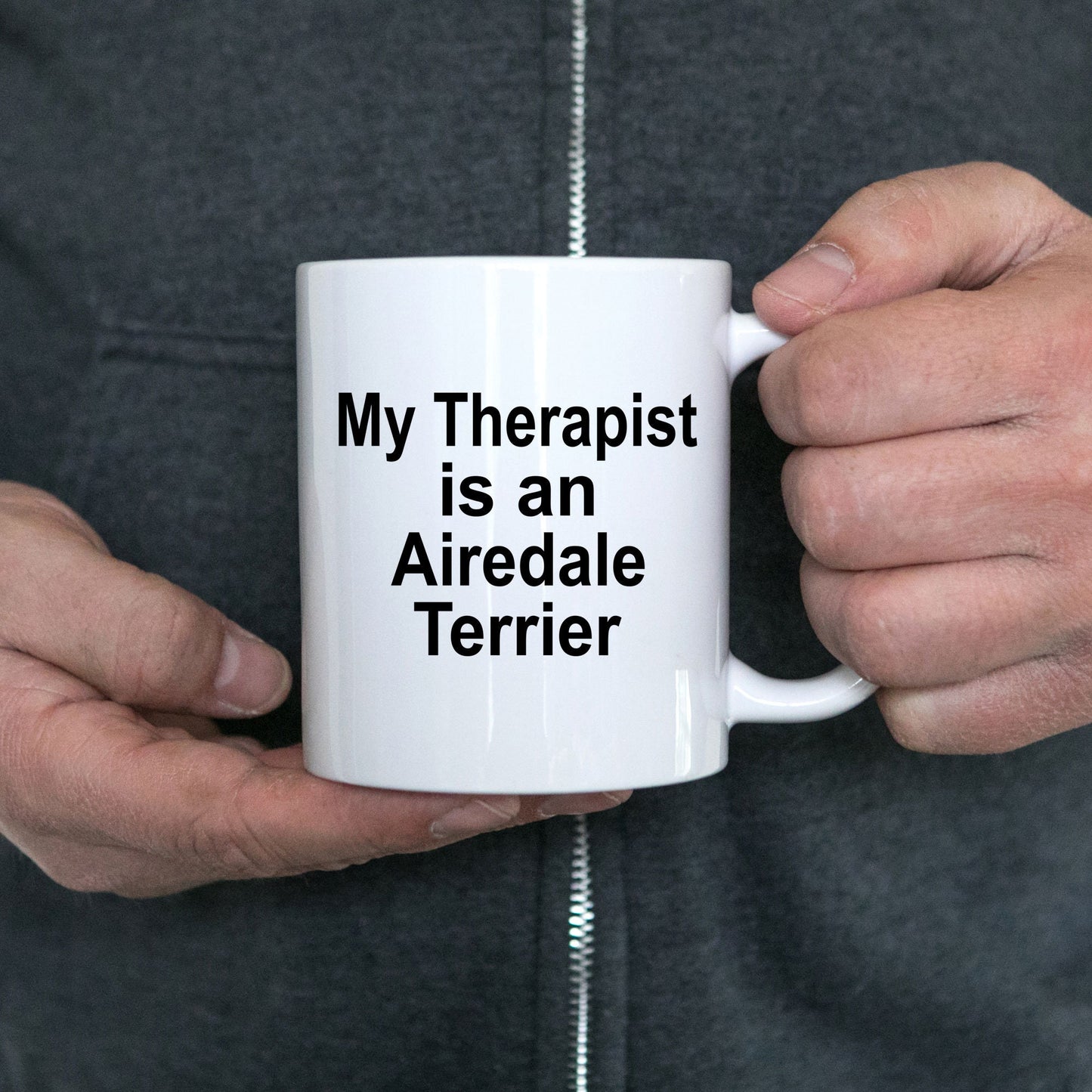 Airedale Terrier Dog Therapist Custom Ceramic Coffee Mug - Mallard Moon Gift Shop