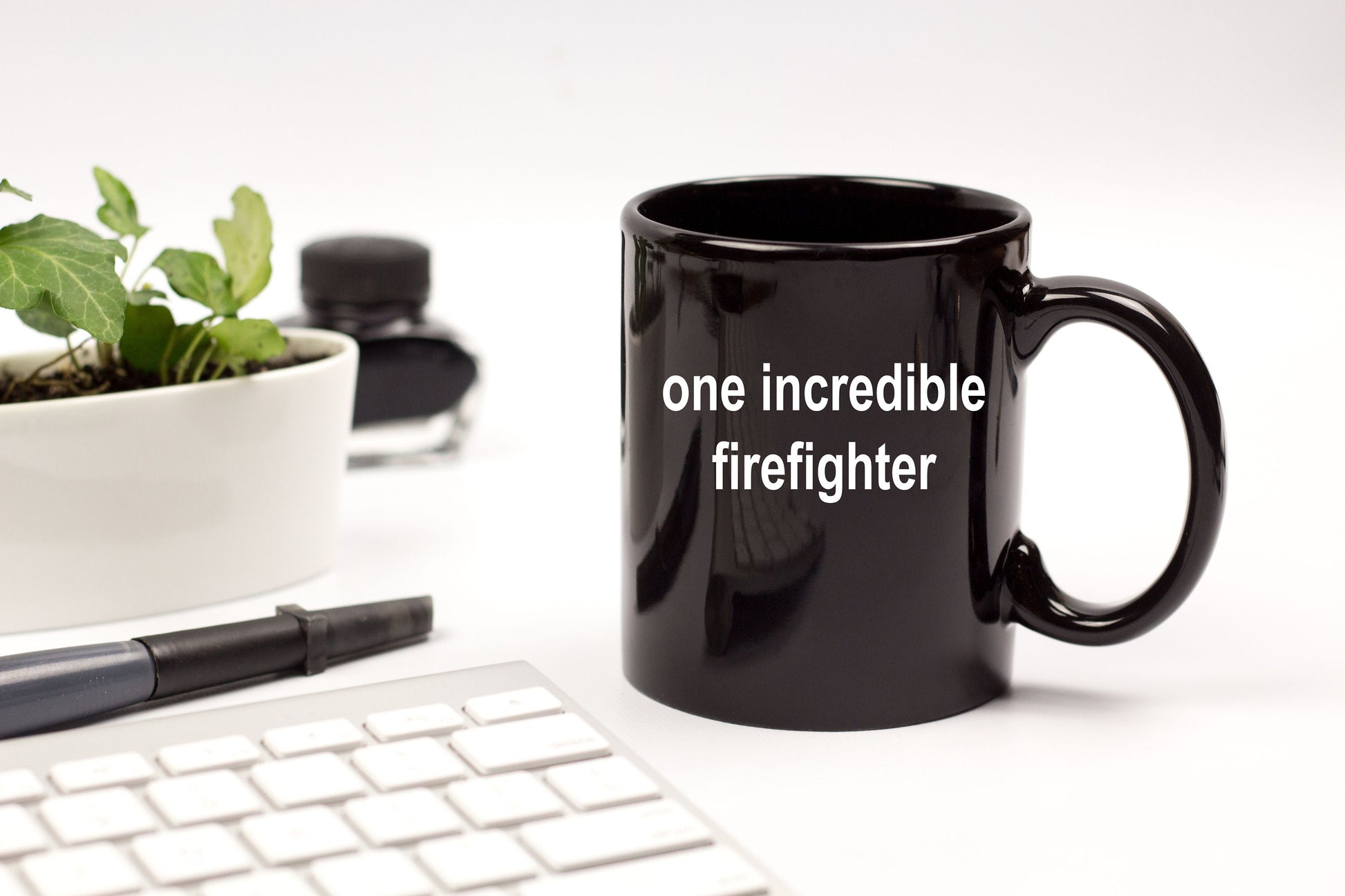 Firefighter Black Ceramic Coffee Mug - Mallard Moon Gift Shop