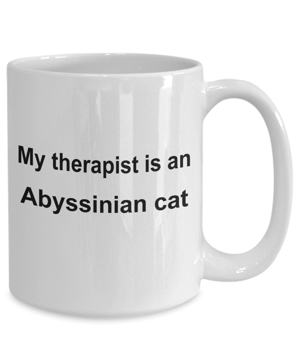 Abyssinian Cat Therapist Coffee Mug - Mallard Moon Gift Shop