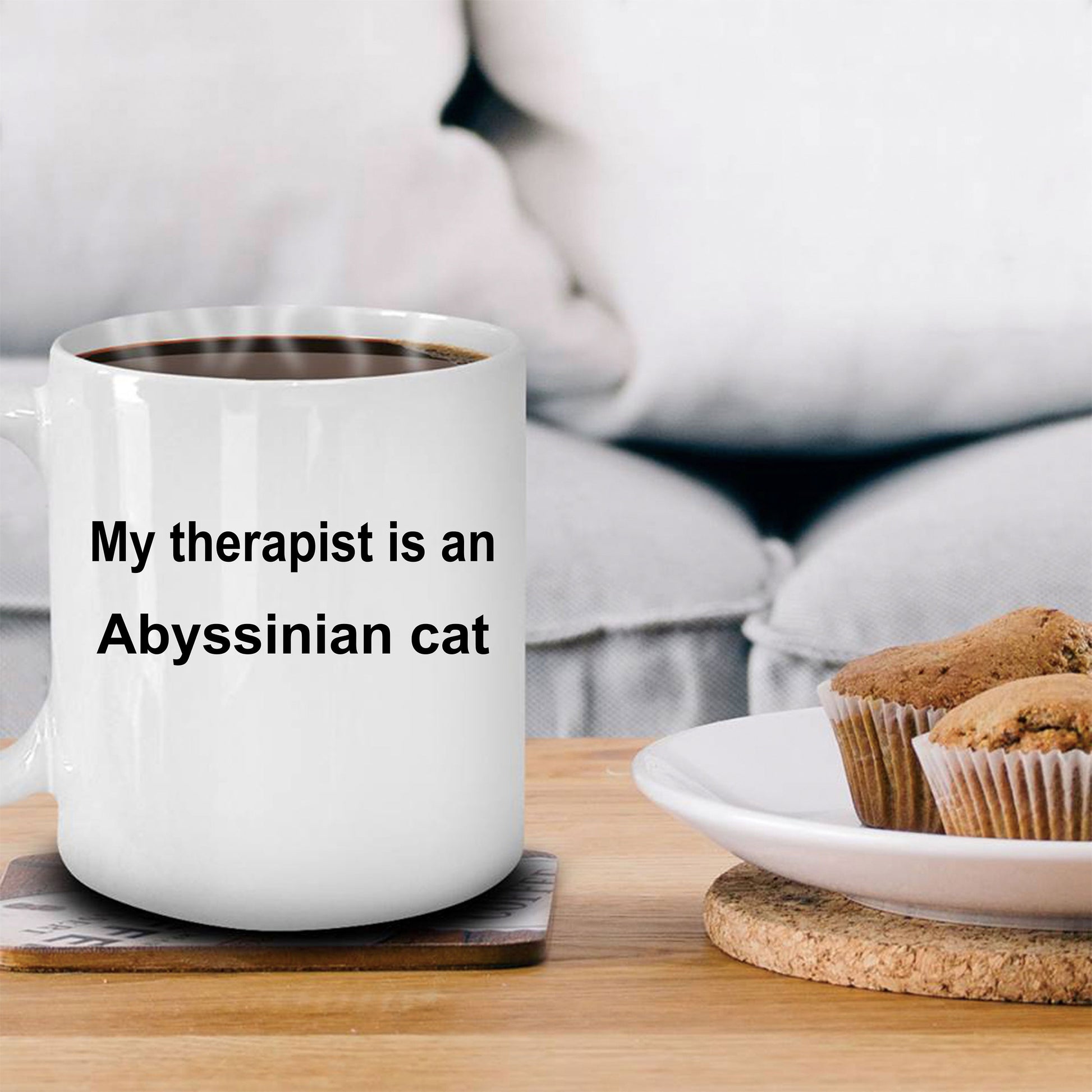 Abyssinian Cat Therapist Coffee Mug - Mallard Moon Gift Shop