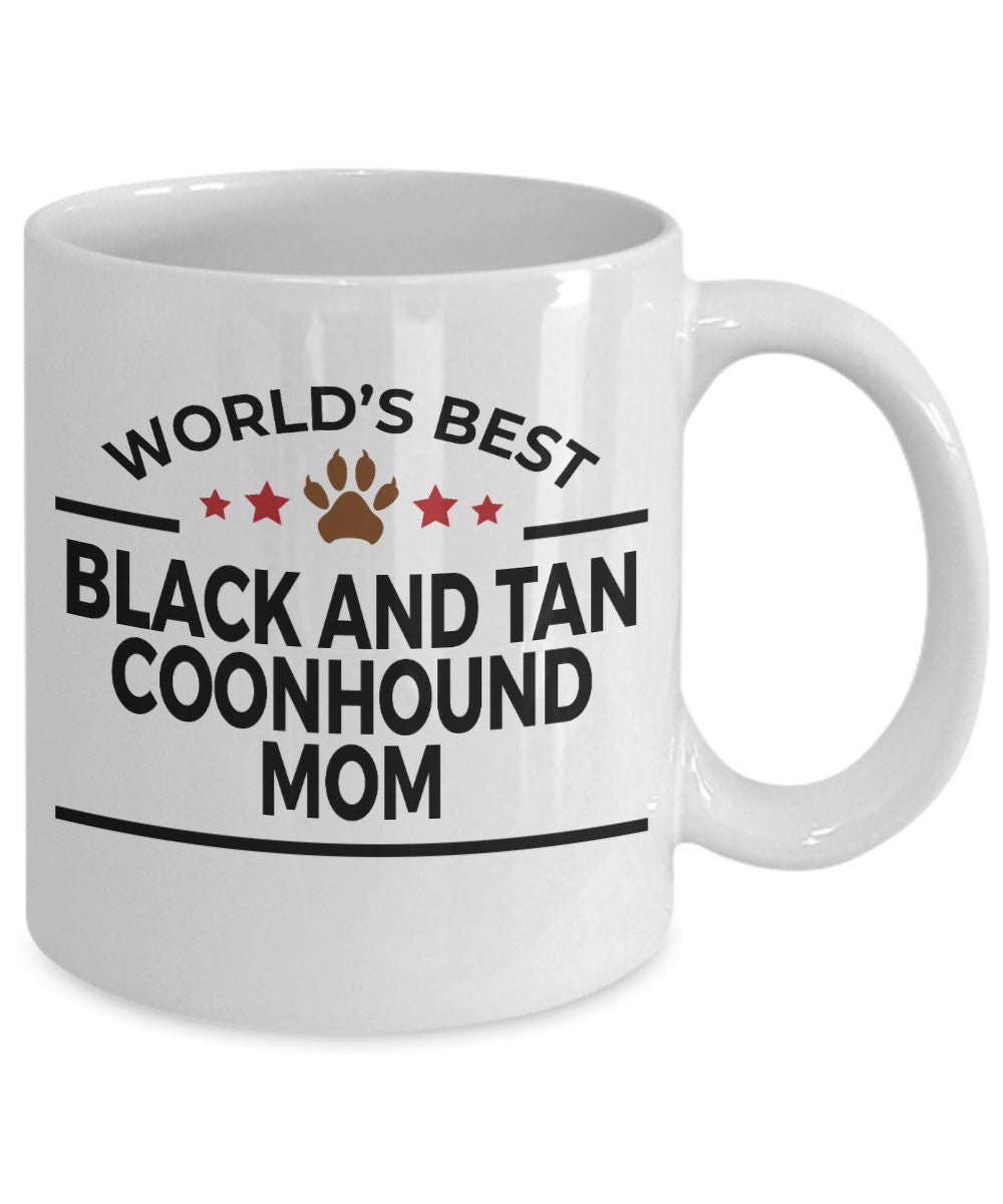 Black and Tan Coonhound Dog Mom Mug - Mallard Moon Gift Shop
