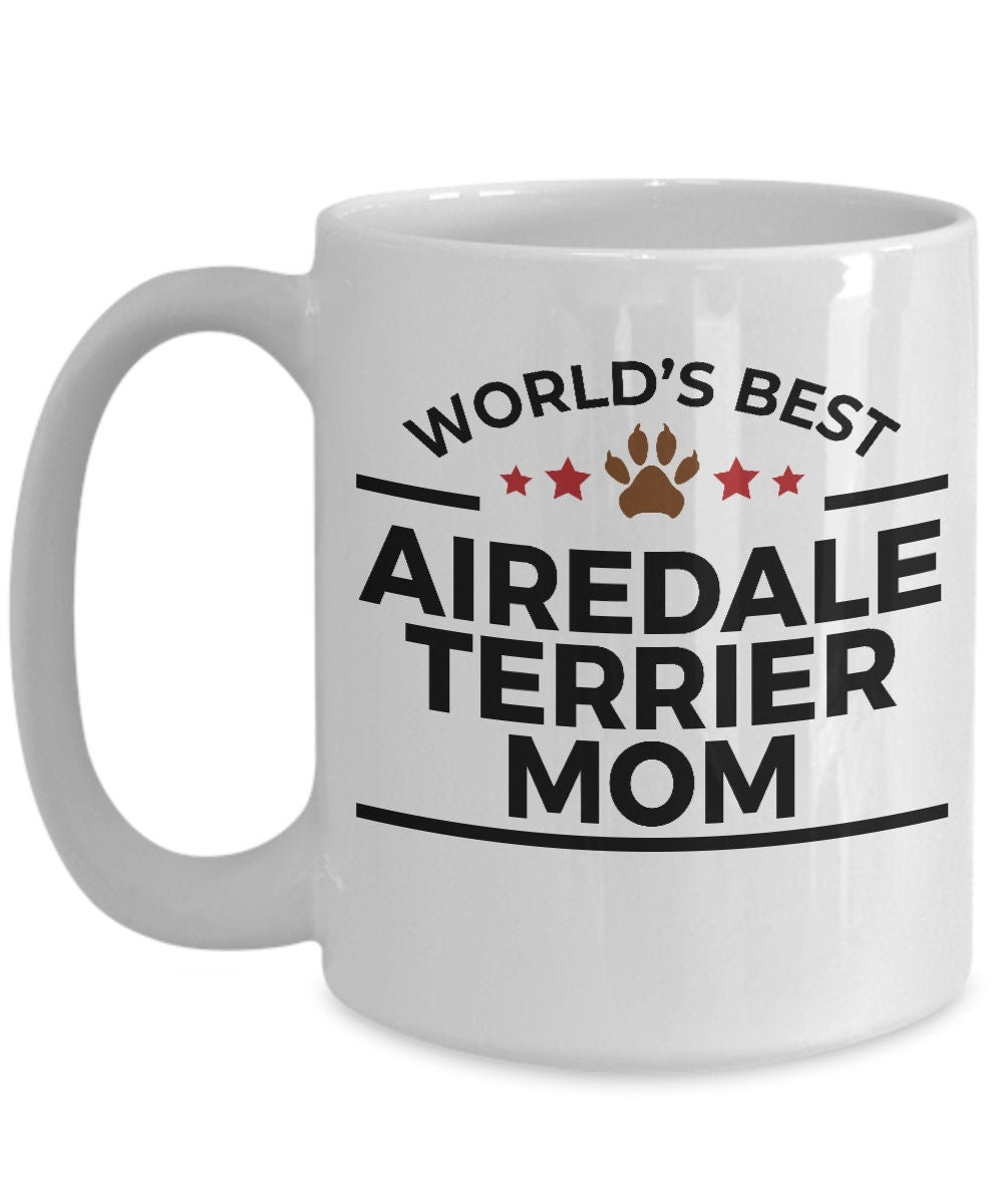 Airedale Terrier Dog Mom Custom Ceramic Coffee Mug - Mallard Moon Gift Shop