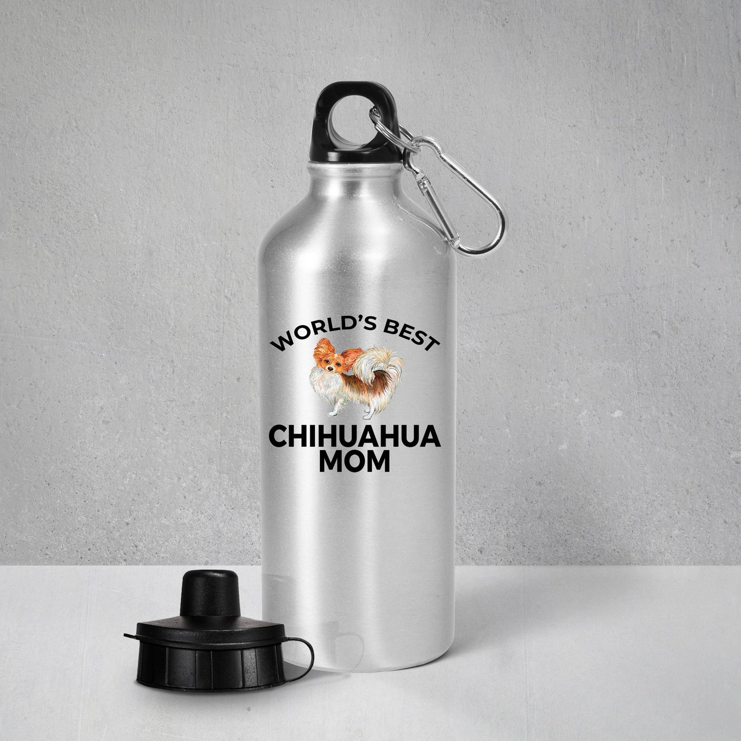 Chihuahua Long Haired Dog Mom Aluminum BPA-free Water Bottle - Mallard Moon Gift Shop