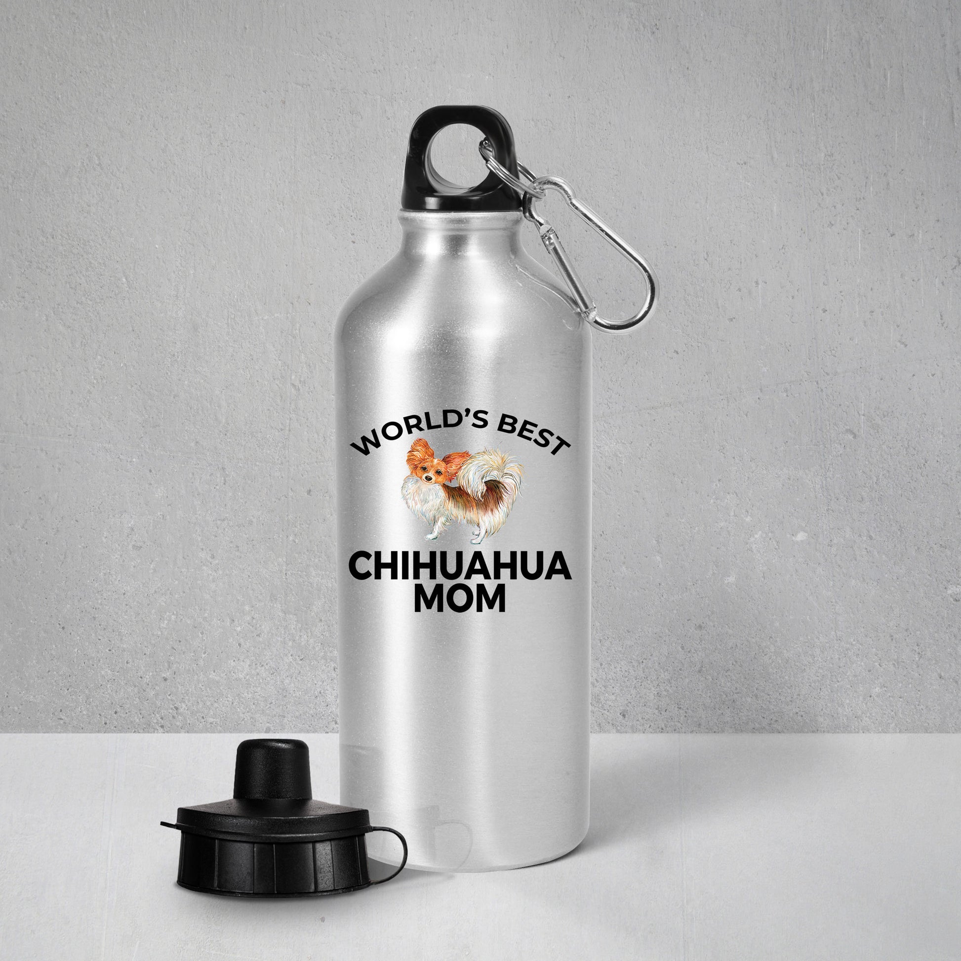 Chihuahua Long Haired Dog Mom Aluminum BPA-free Water Bottle - Mallard Moon Gift Shop