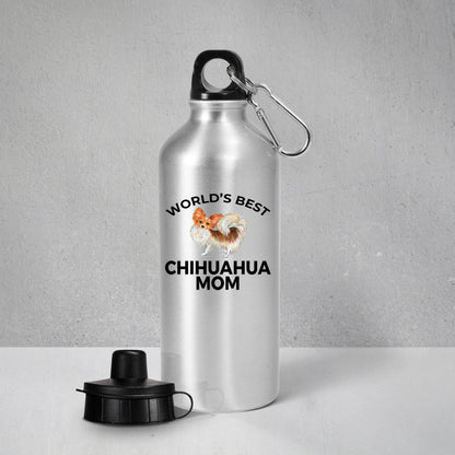 Chihuahua Long Haired Dog Mom Aluminum BPA-free Water Bottle - Mallard Moon Gift Shop