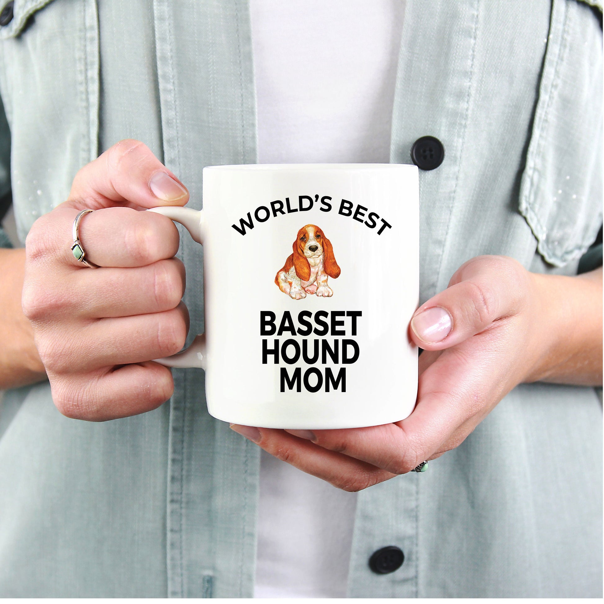 Basset Hound Dog Mom Mug - Mallard Moon Gift Shop