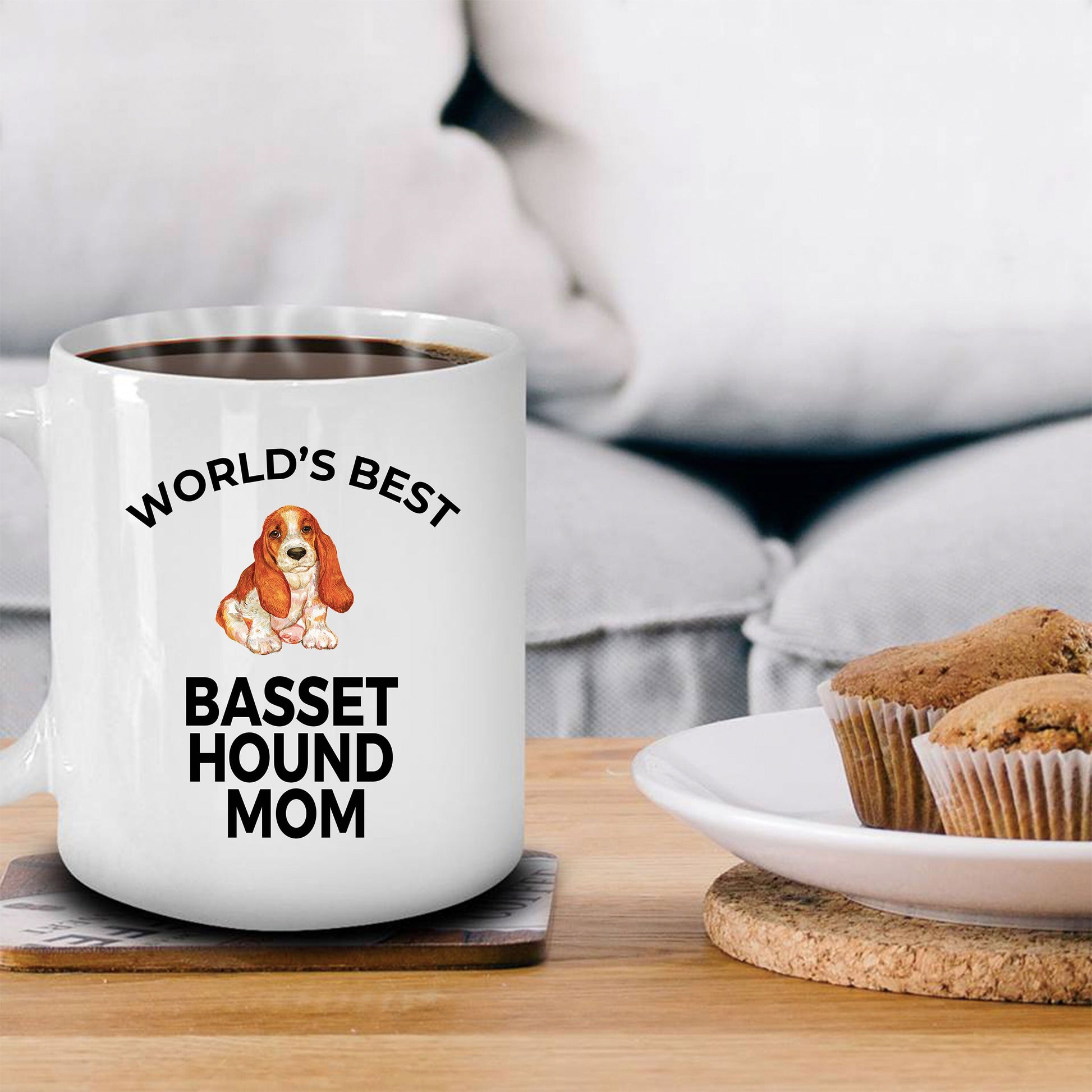 Basset Hound Dog Mom Mug - Mallard Moon Gift Shop