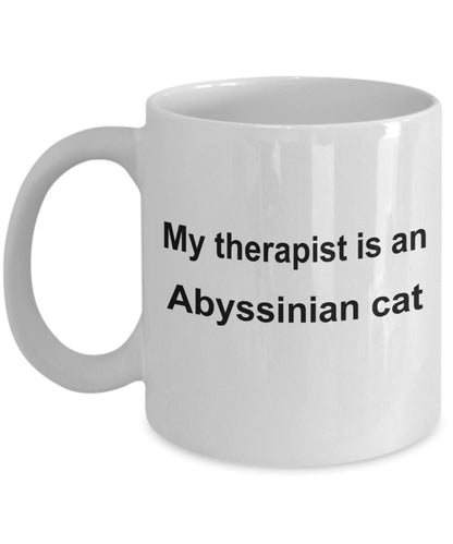 Abyssinian Cat Therapist Coffee Mug - Mallard Moon Gift Shop