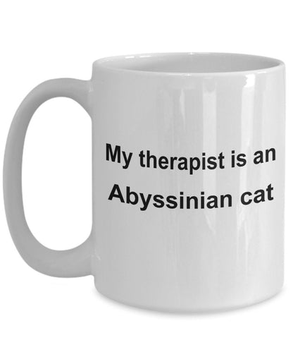 Abyssinian Cat Therapist Coffee Mug - Mallard Moon Gift Shop