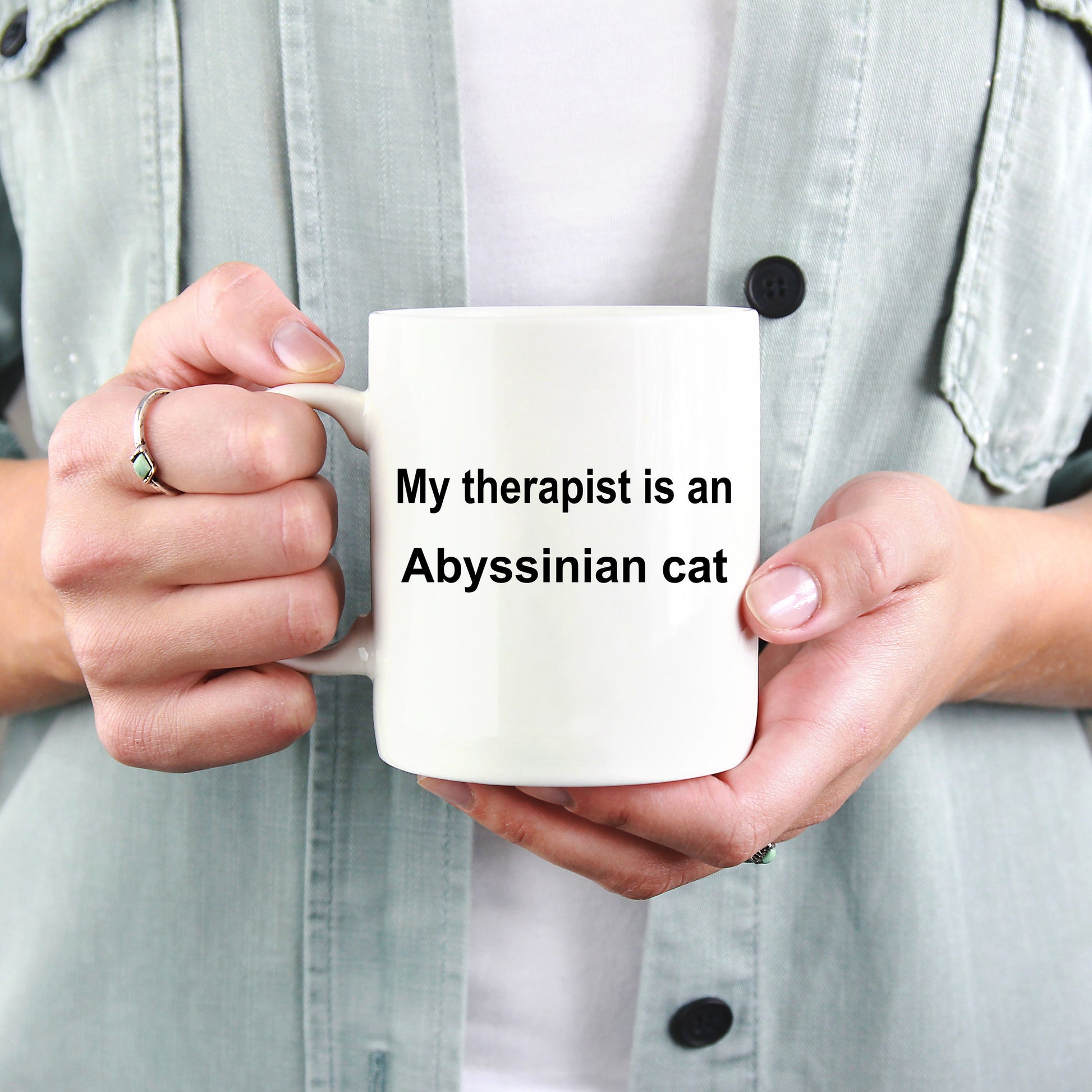 Abyssinian Cat Therapist Coffee Mug - Mallard Moon Gift Shop