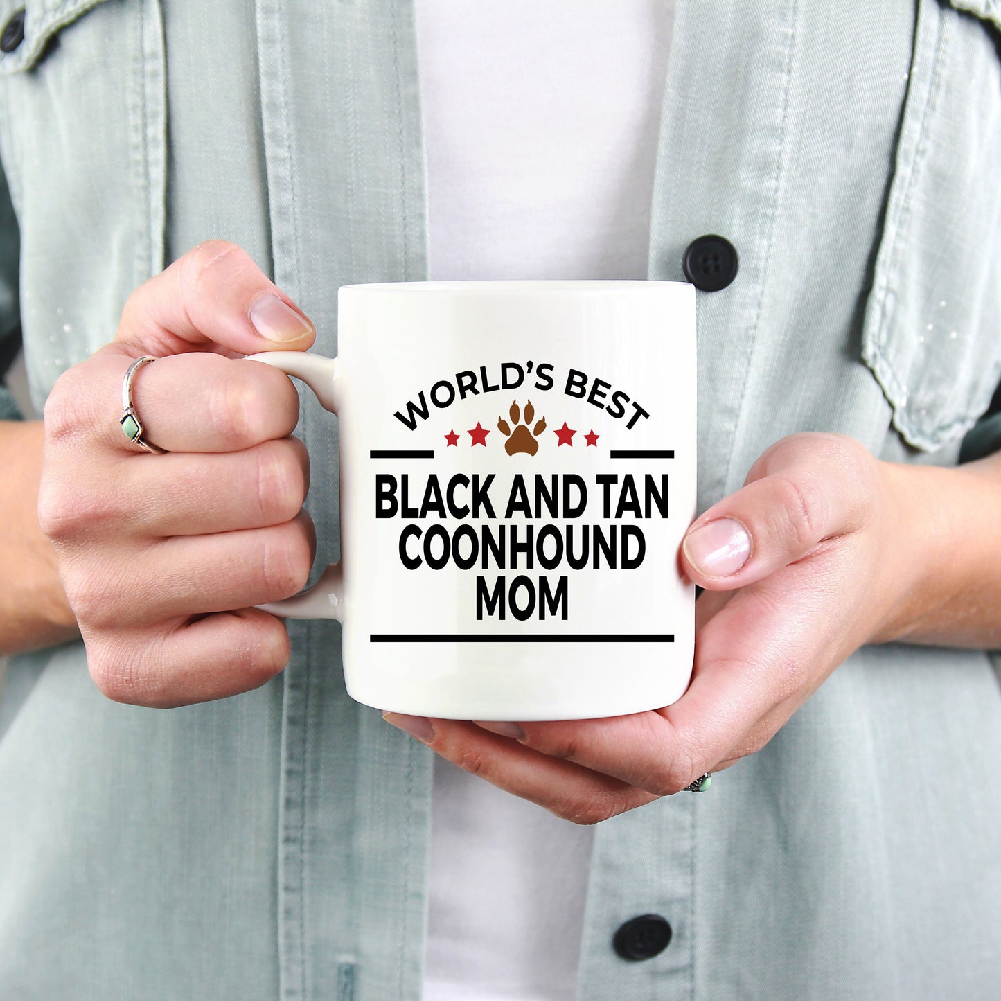 Black and Tan Coonhound Dog Mom Mug - Mallard Moon Gift Shop
