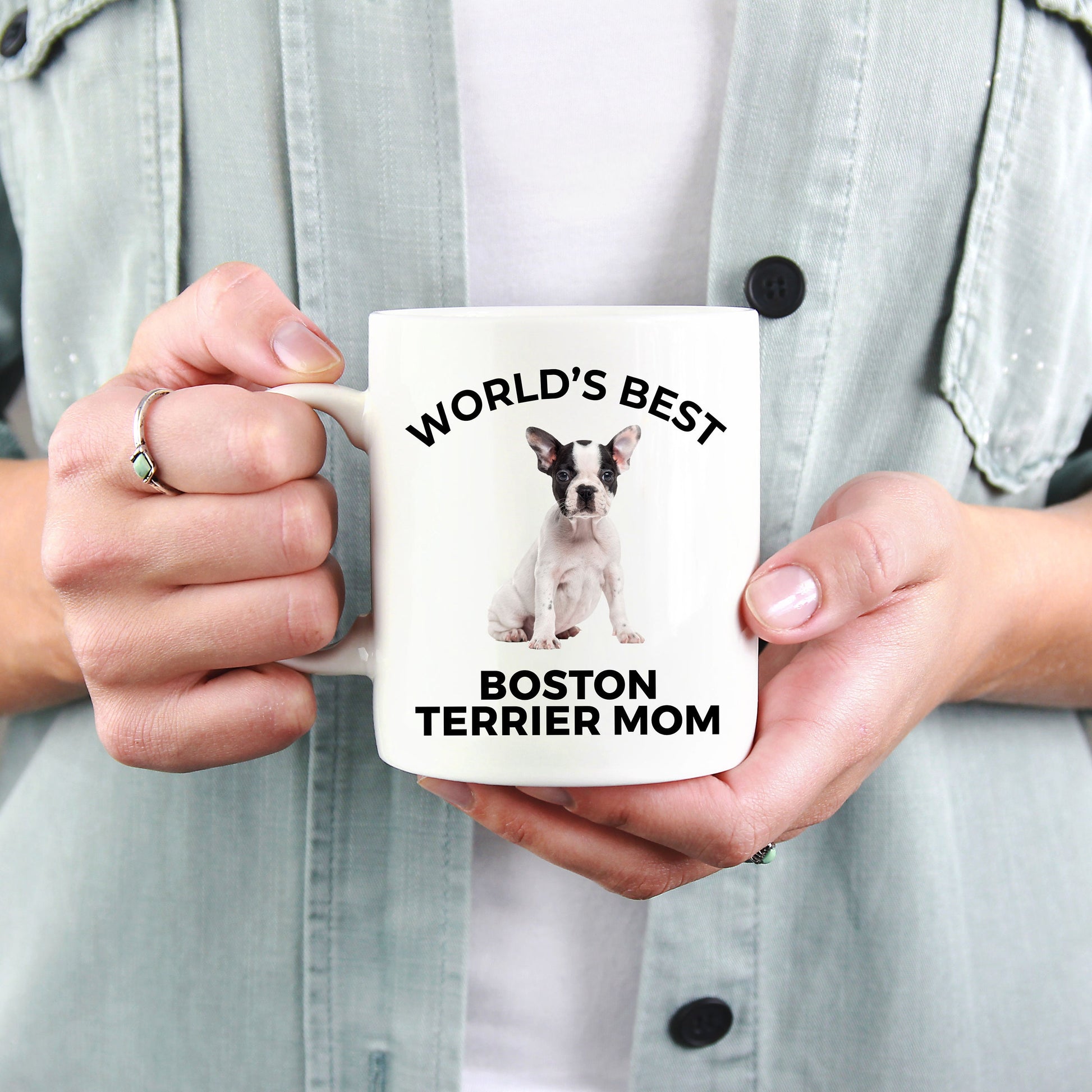 Boston Terrier Puppy Dog Mom Mug - Mallard Moon Gift Shop